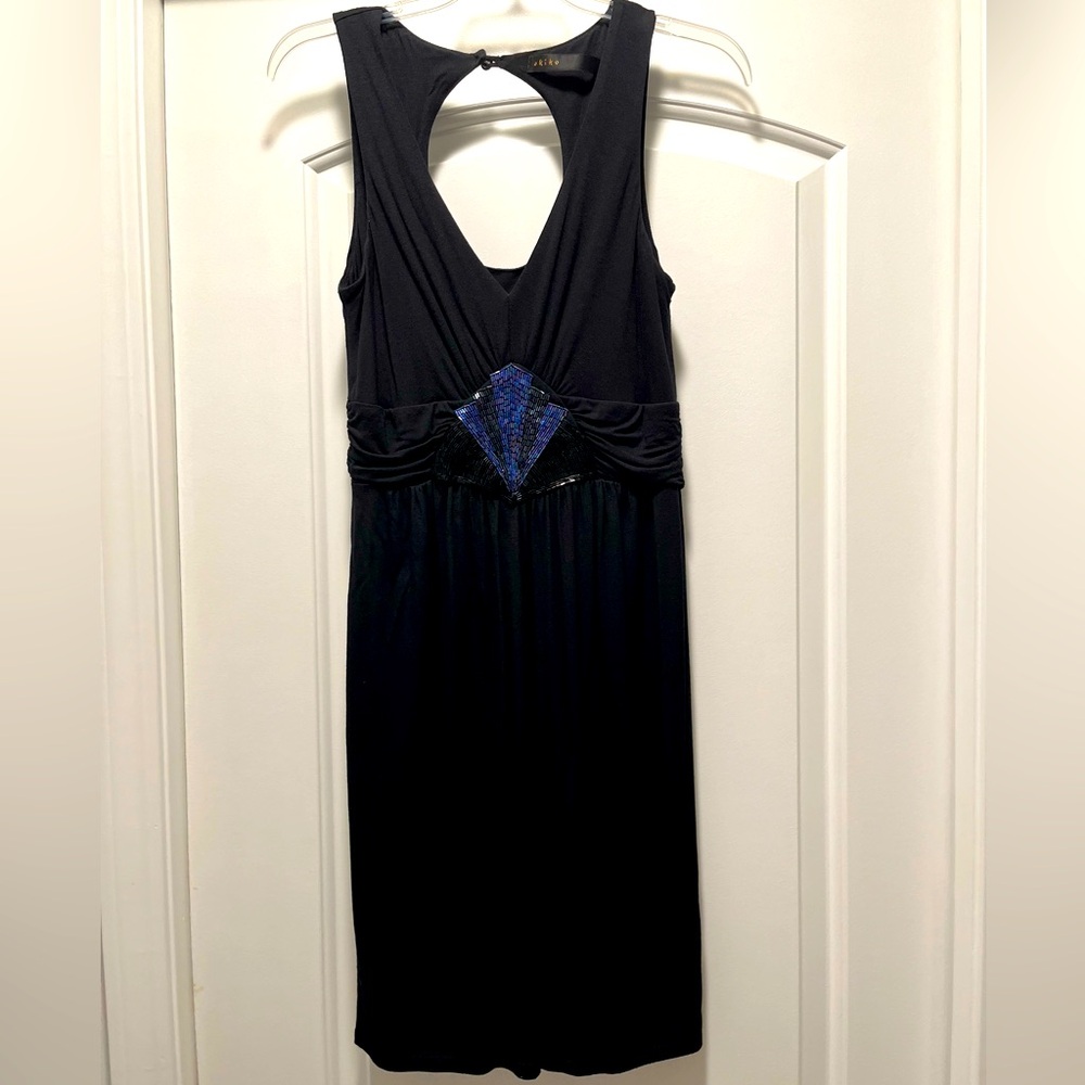 Akiko, Black dress with beaded detail, & back cut out. Size S, worn once